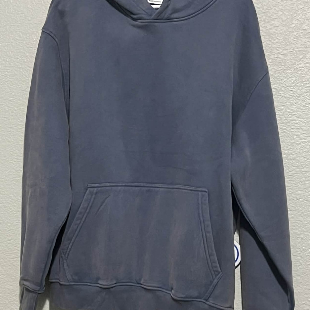 Men's Acid Wash Navy Hoodie Sweatshirt